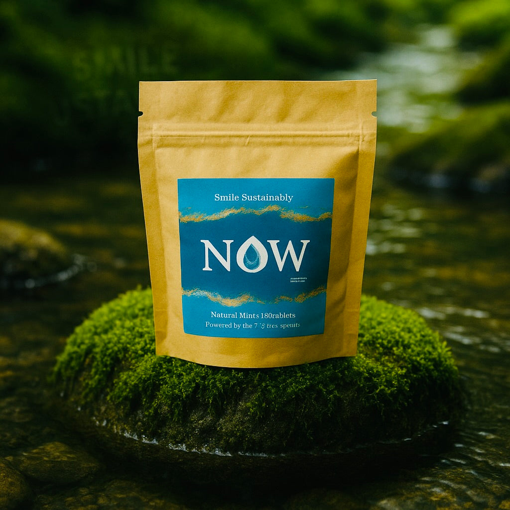 NOW toothpaste |  3-Month Supply | 186-Count Toothpaste Tablets (Compostable Kraft Bag)